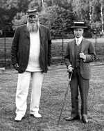 English cricketer W. G. Grace photographed with the future King Edward VIII.
