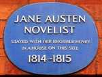 Blue plaque in memoir of Jane Austen at 23 Hans Place Knightsbridge London (© Spudgun67, CC BY-SA 4.0)