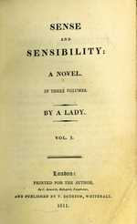 First edition title page from Sense and Sensibility, Jane Austen's first published novel (1811)