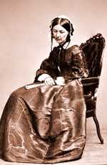 A photograph of Florence Nightingale, by Kilburn, circa 1854.