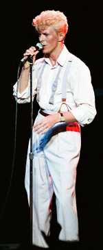 A picture of Bowie at the Serious Moonlight Tour in 1983