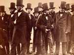 The diminutive Isambard Kingdom Brunel in his characteristic top hat.