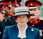 Thatcher inspecting troops in 1990