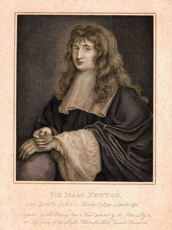 Isaac Newton in 1677, aged 35.