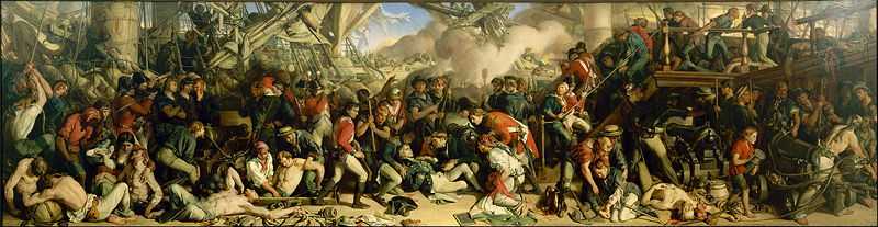 'The Death of Nelson' by Daniel Maclise (1806–1870) painted around 1859-64