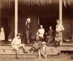Stevenson with his wife and their household in Vailima, Samoa, c. 1892