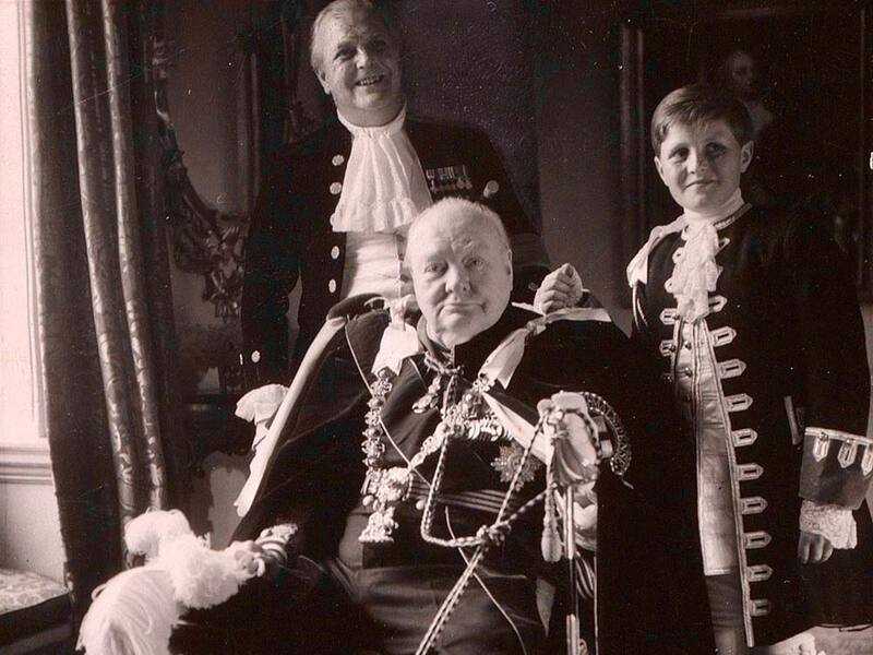 Winston Churchill in ceremonial robes for the coronation of Elizabeth II in 1954.