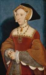 Jane Seymour became Henry's third wife, painted c. 1545, by an unknown artist. At the time that this was painted, Henry was married to his sixth wife, Catherine Parr.