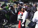 Dame Kelly Holmes got an Honorary degree from Hull University and Peter Levy was there to interview her for Look North (© David Morris, CC BY-SA 2.0)