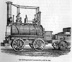 Early Stephenson locomotive illustrated in Samuel Smiles' Lives of the Engineers (1862).