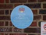 Blue plaque for Sir Jack Hobbs. Plaque on the wall of Hobb's Pavillion