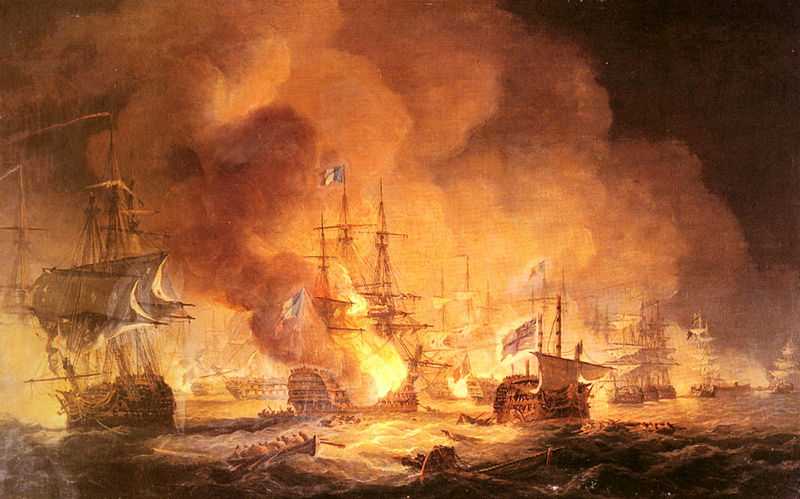The Battle of the Nile, depicted in an 1801 painting by Thomas Luny