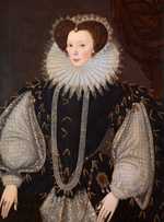 Elizabeth Sydenham, Lady Drake ca. 1585 painted by George Gower