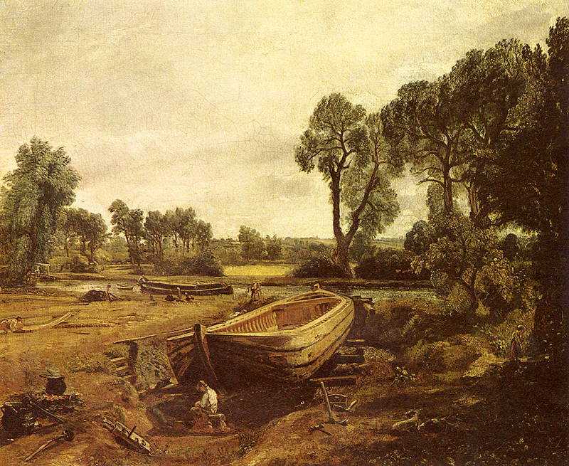 Boat-building near Flatford Mill, 1815. Victoria and Albert Museum, London