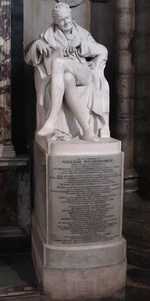Wilberforce was buried in Westminster Abbey next to Pitt. This memorial statue, by Samuel Joseph (1791–1850), was erected in 1840 in the north choir aisle.