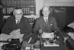 Foreign Secretary Ernest Bevin (left) with Attlee in 1945
