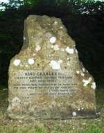 This stone stands on the A35 by the Lee Lane turning, and explains that King Charles II 'escaped capture through this lane, Sept. XXIII MDCLI (23 September 1651). It was erected on the same date in 1901.