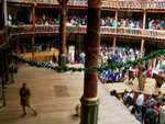 The reconstructed Globe Theatre on the south bank of the Thames in London
