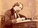 The prolific Charles Dickens at his writing desk.
