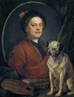 William Hogarth, The Painter and his Pug, 1745. Self-portrait with his pug