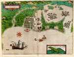 Sir Francis Drake in Cartagena by Baptista Boazio in 1589
