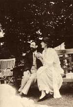 Lytton Strachey and Woolf at Garsington, 1923
