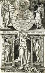 Title page illustration, 'The History of the World', by Walter Ralegh (Sir Walter Raleigh)
