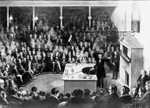 Faraday delivering a Christmas Lecture at the Royal Institution in 1856.