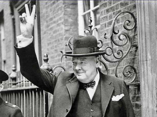 Churchill's V for victory sign