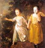 'The Painter's Daughters Chasing a Butterfly' (1756) by Thomas Gainsborough
