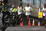 Mo Farah (left), Bashir Abdi and Daniel Wanjiru compete in the 2019 London Half Marathon - finishing in that order. (© Paul W, CC BY-SA 4.0)