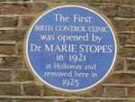 Plague of the first birth control clinic opened by Dr. Marie Stopes in 1921