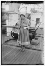 A negative of Dr. Marie C Stopes seen on a boat
