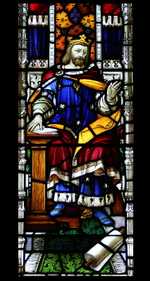 Alfred the Great in a stained glass window in at the St. James Cathedral in Toronto (© Wojciech Dittwald, CC BY-SA 3.0)