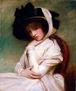 Emma Hamilton, Nelson's mistress and mother of his daughter Horatia, in a 1782–84 portrait by George Romney, depicting Emma at the height of her beauty (around age 17).
